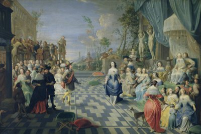 Un ballo sulla terrazza di un palazzo da Hieronymus Janssens
